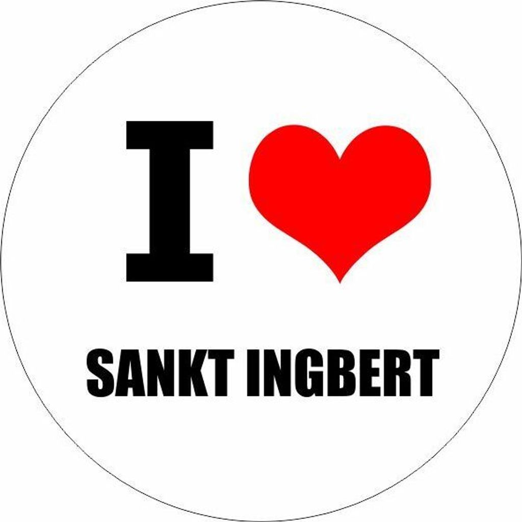 Kiwistar - Autoaufkleber - 5x5 cm - außen klebend - I love Sankt Ingbert Saarland für Auto, Laptop, Fahrrad, LKW, Motorrad Aufkleber mehrfarbig S...
