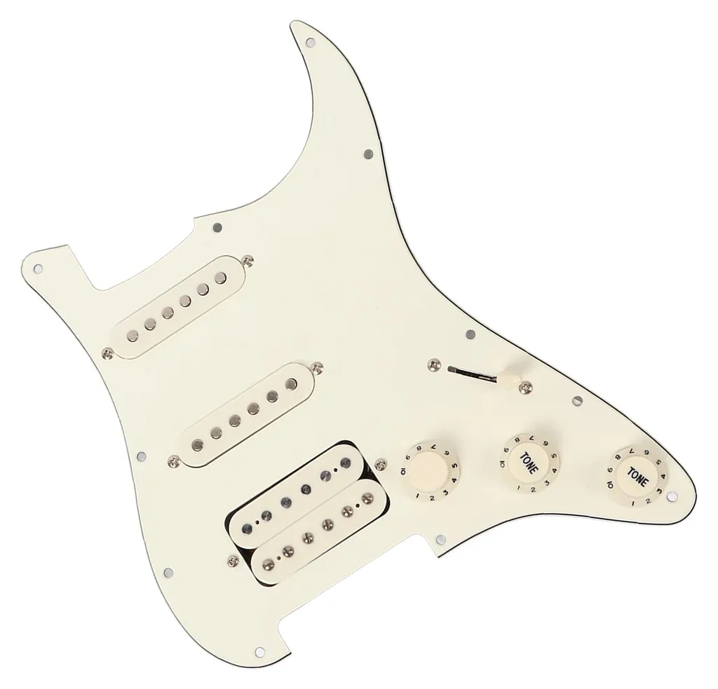 Plaque de montage blanche SSH19 pour guitare avec micros pré-câblés - 7