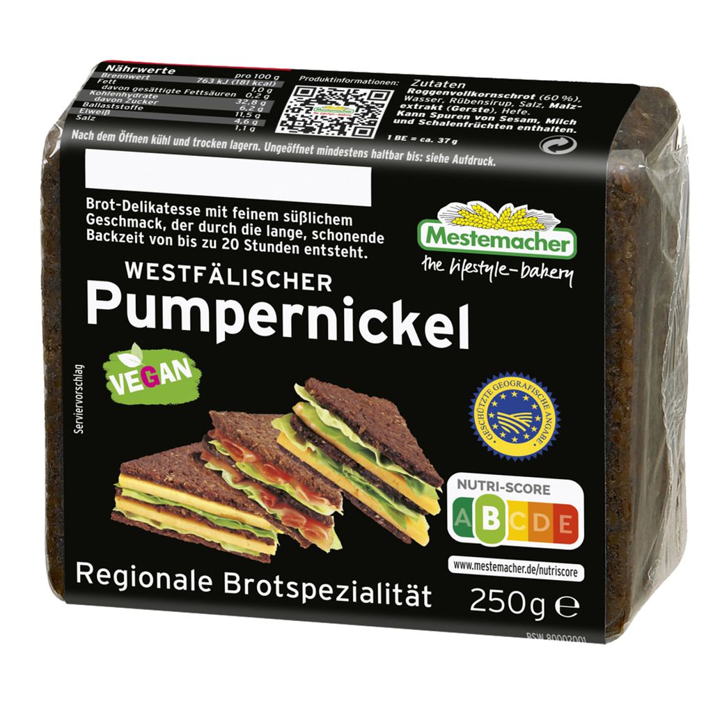 Mestemacher Westfälischer Pumpernickel Brot Delikatesse Produktbild 