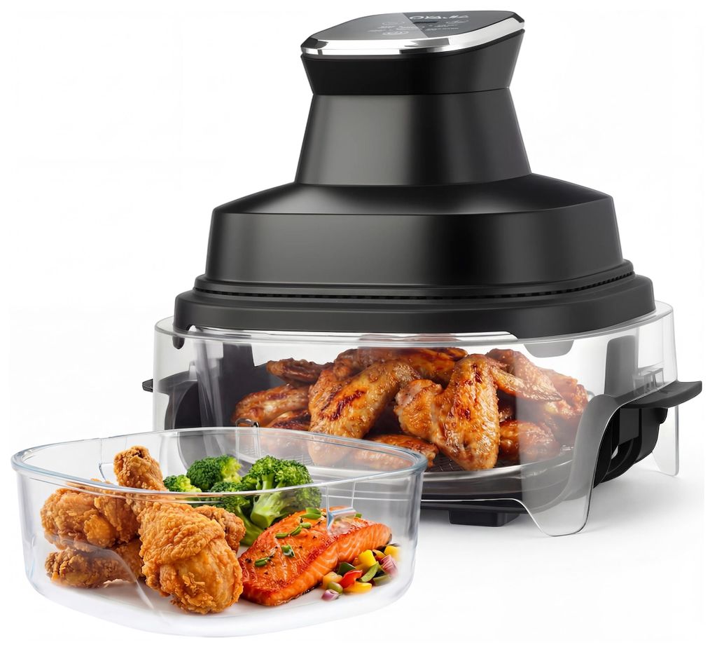 Tragbare Air Fryer Heißluftfritteuse, 4 l+4 l, 4-in-1: Produktbild 