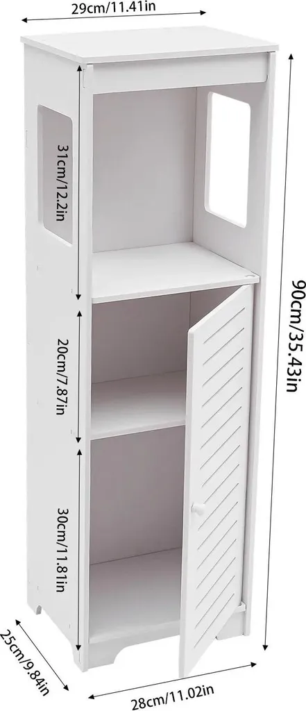 Petit meuble de salle de bain étanche en PVC blanc 3 niveaux gain de place