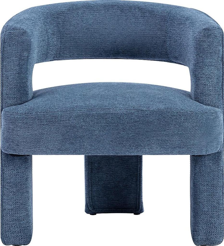Sessel mit blauer Strukturpolsterung - FONTANOVA