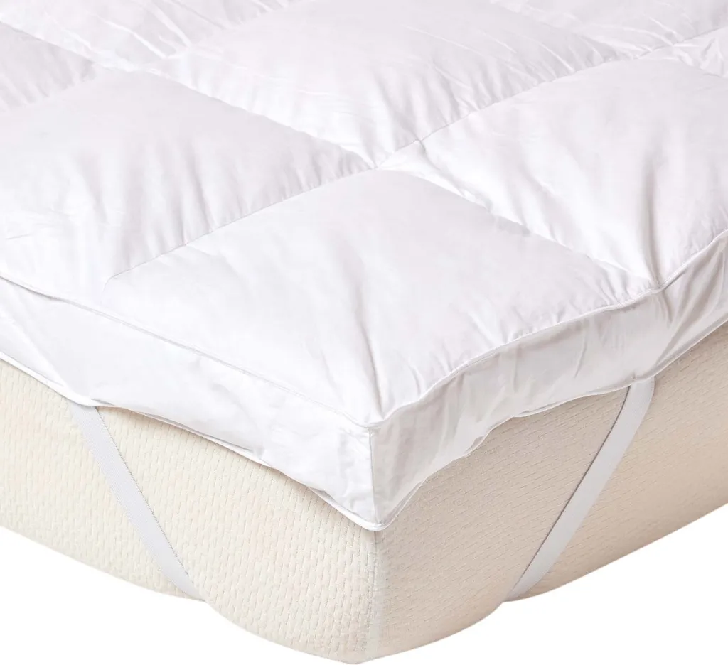 Surmatelas moelleux 180x200 cm en plumes d'oie avec piquage cloisonné