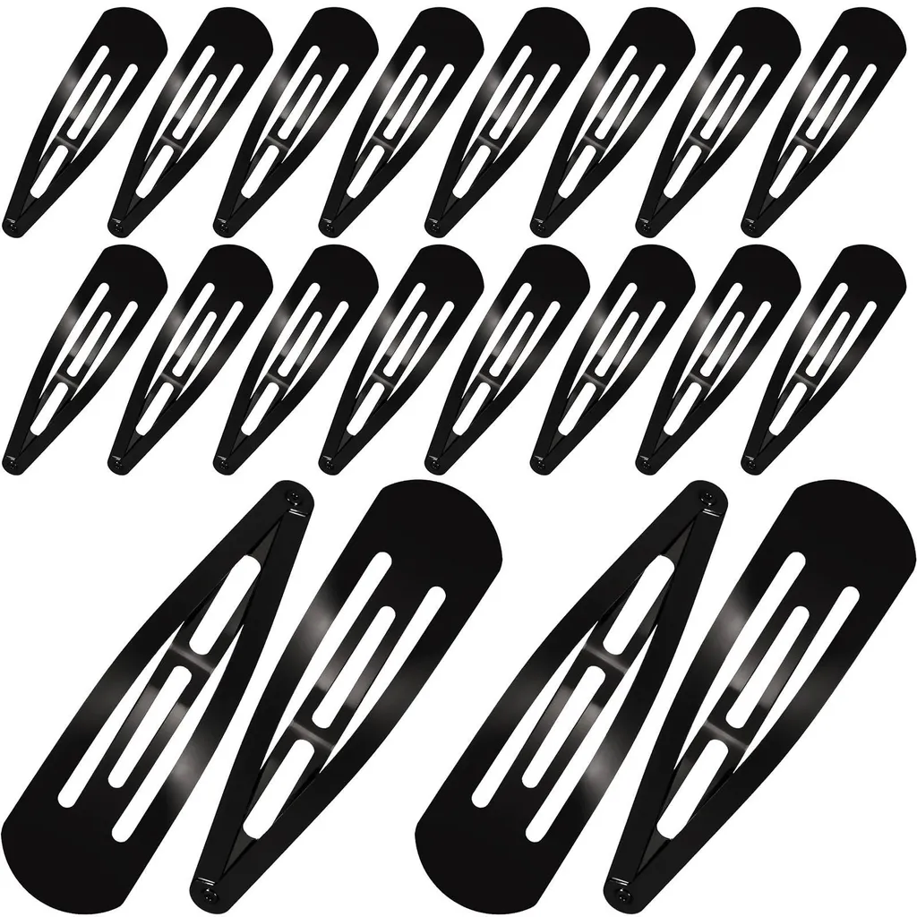 Accessoires Cheveux pour Coiffure Facile : 30 Barrettes Noires 8cm