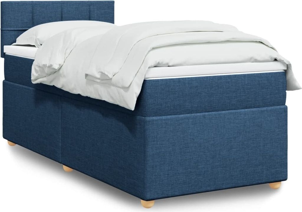 Maison Exclusive - Boxspringbett mit Matratze Blau 90x190 cm Stoff