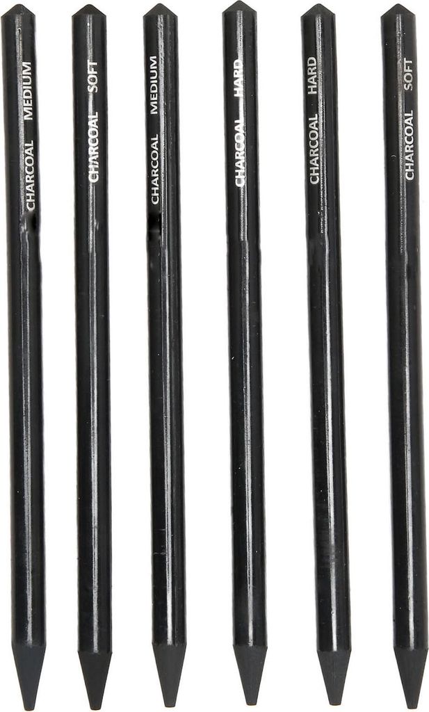 6PCS -Holzkohlestifte set leicht zu färben zu färben verhindern das Zeichnen von Bruch zum Skizzieren von Schattierungen