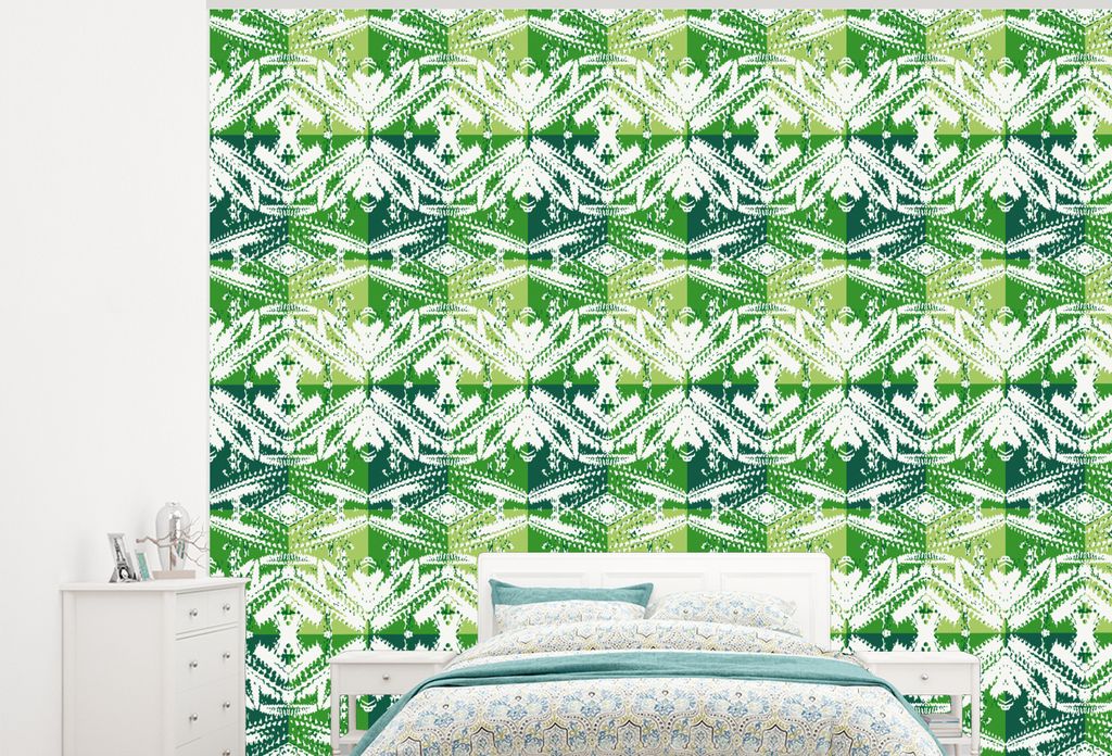 MuchoWow Fototapete für Wohnzimmer oder Schlafzimmer Wandtapete Vinyl Motivtapete Kaktus - Pflanzen - Muster - 275x220 cm - Gemustert