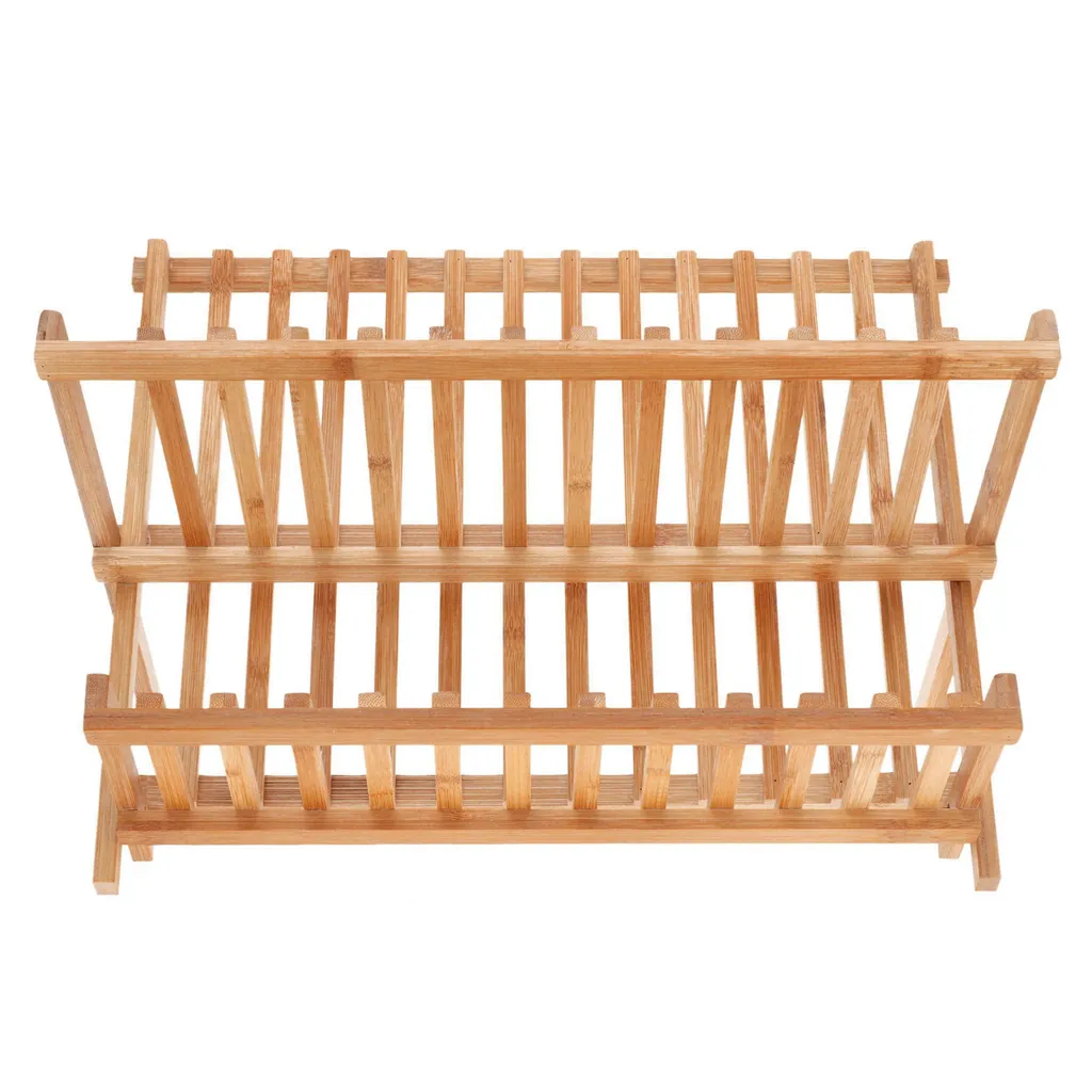 Sèche-Vaisselle Pliable Kinghoff KH-1631 en Bambou Antibactérien Design