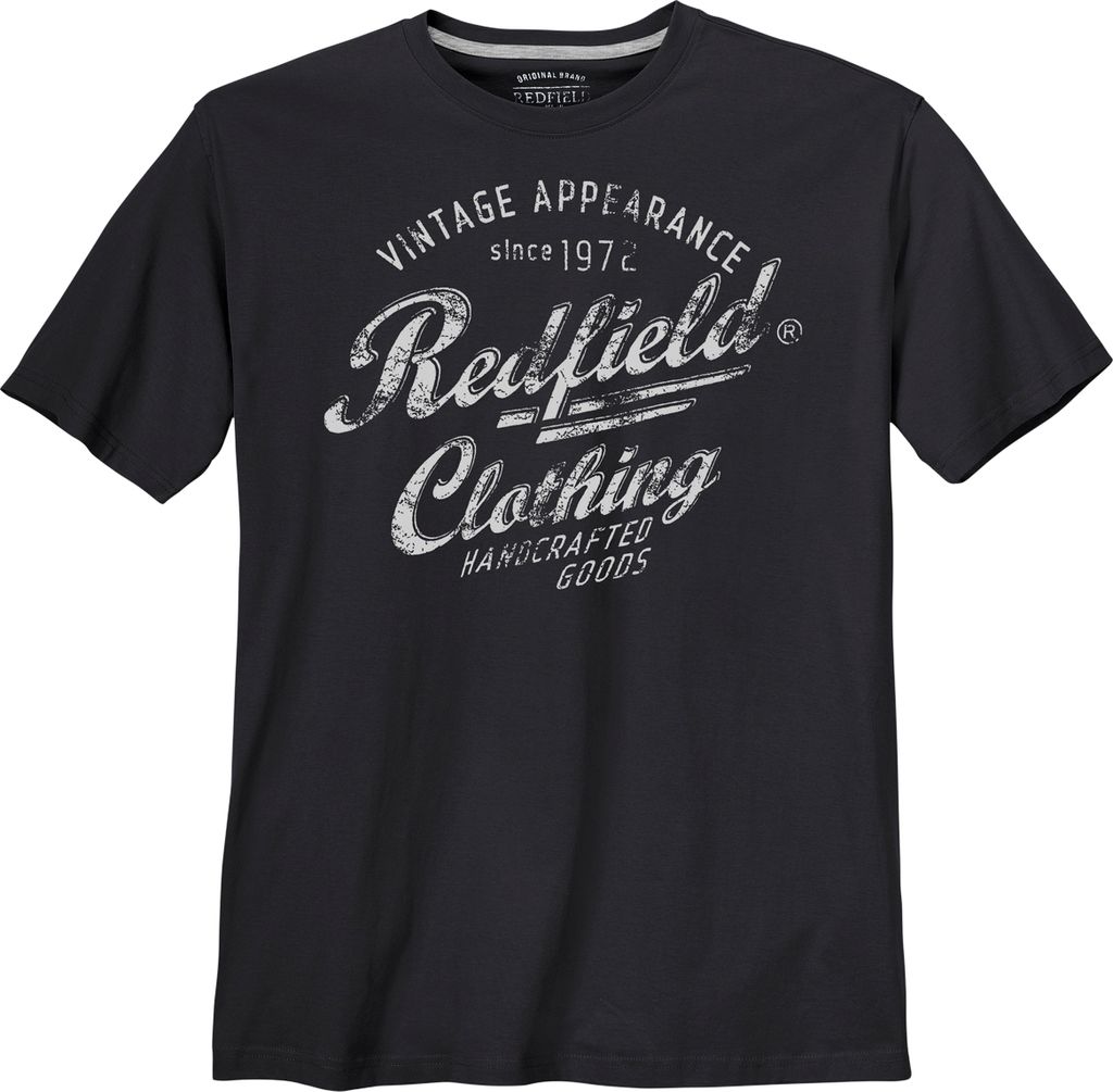 Redfield Übergrößen T-Shirt schwarz Logoprint