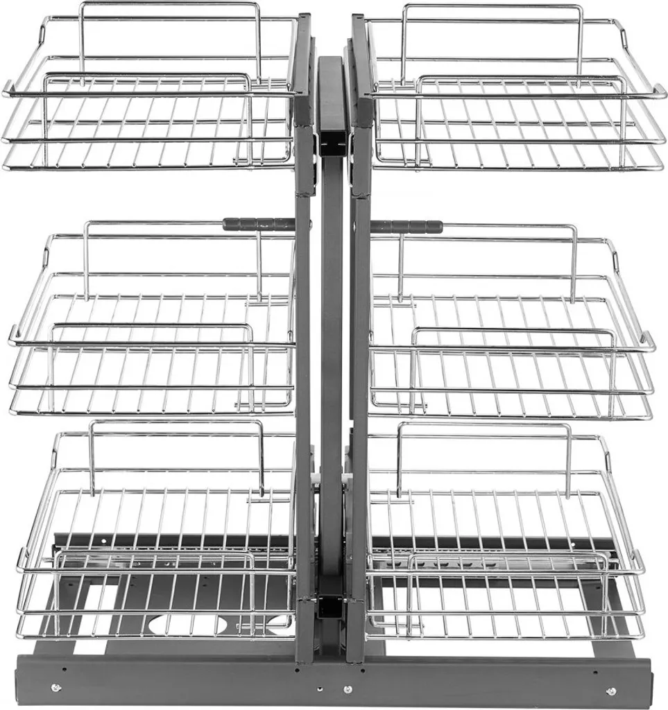 Étagère coulissante de cuisine pour meuble d'angle avec 6 paniers