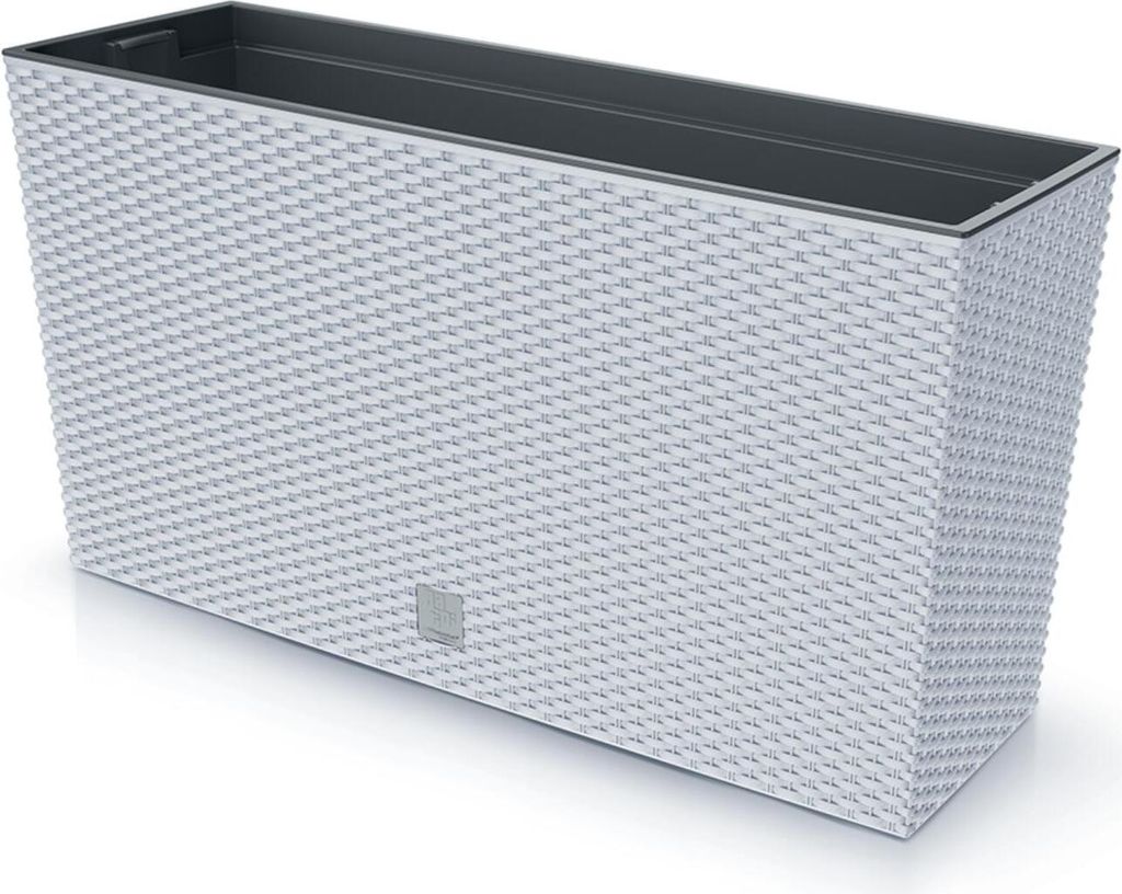 Rato Case Middle Pflanzkübel mit Innentopf Pflanztrog Blumentrog für Innen- und Außenbereich Rechteckig Kunststoff 770x235x406mm Weiß