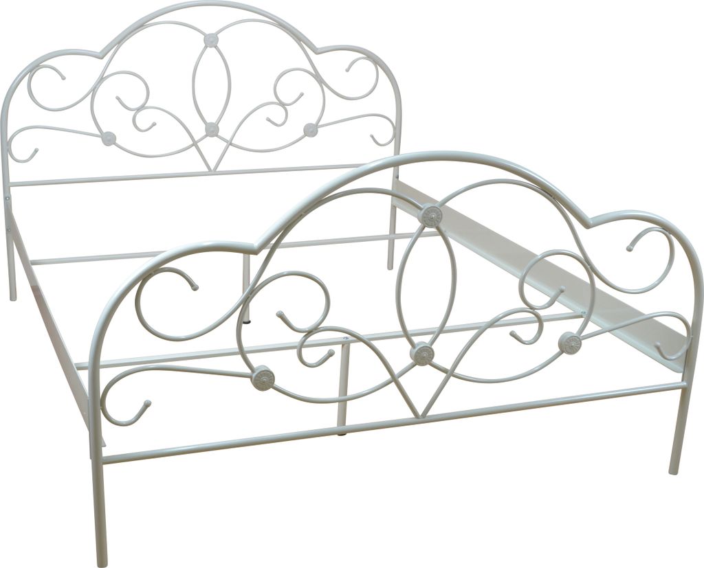 Metallbett - Doppelbett  in weiß pulverbeschichtet 140 x Produktbild 