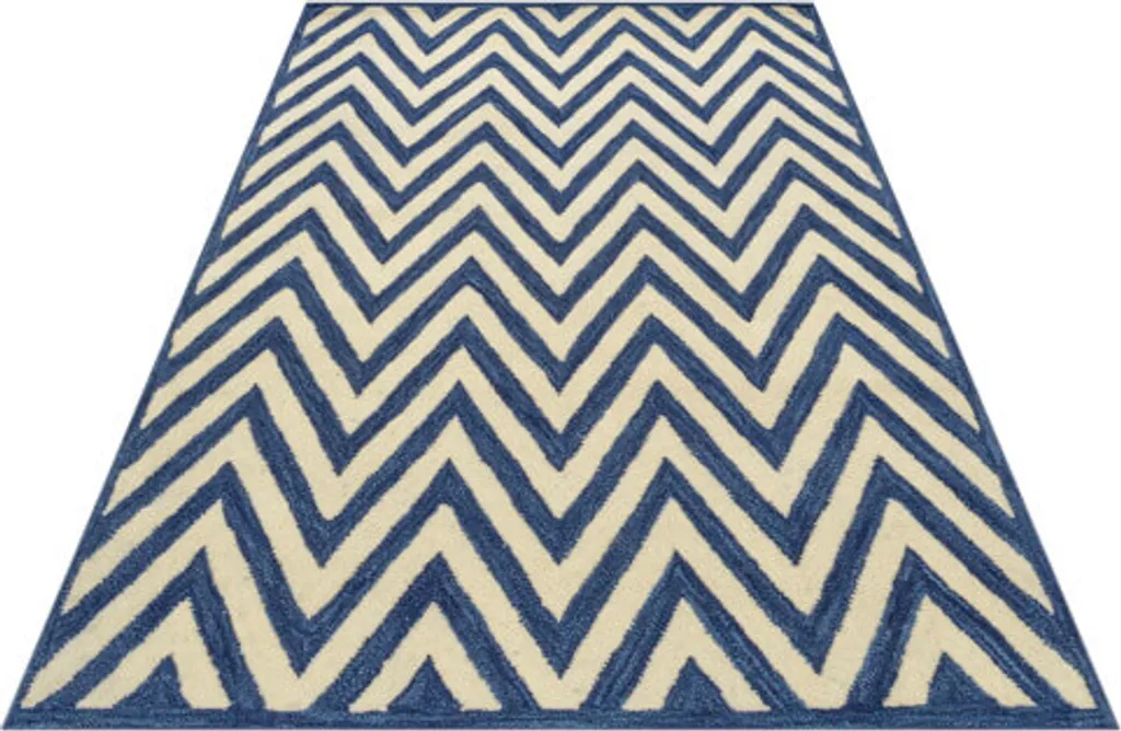 Tapis Ziggy Bleu Foncé 153x244 cm - Anti-Taches et Durable au Sol
