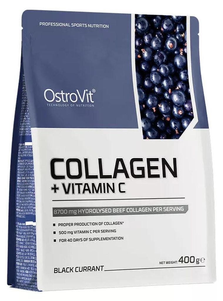 OstroVit Collagen + Vitamin C 400g Schwarz Johannisbeere Produktbild 