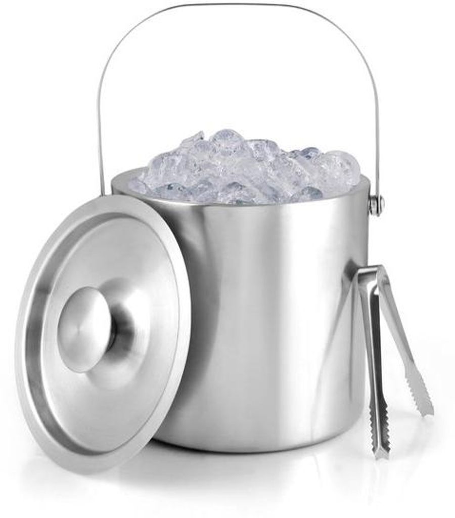Unyqoos® Edelstahl-Eiseimer 3 L, doppelwandig mit Deckel & Produktbild 
