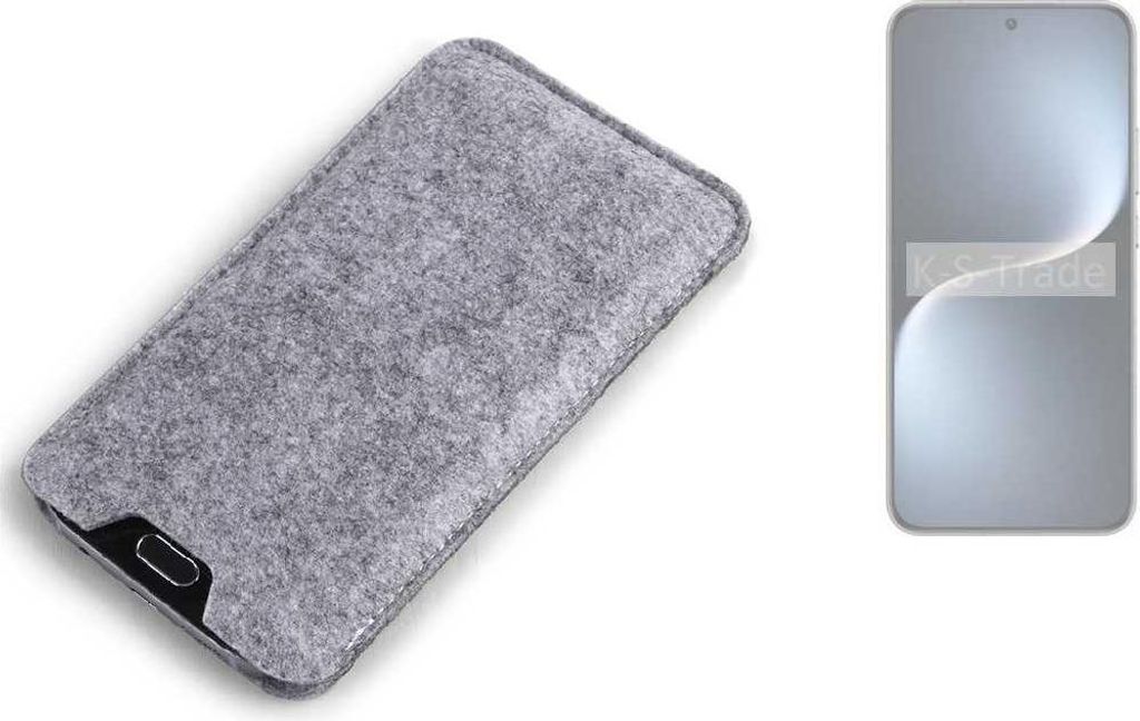 K-S-Trade Filz Handyhülle kompatibel mit Honor Magic7 Pro Schutzhülle Filztasche Filz Tasche Case Sleeve Handy Hülle Filzhülle grau