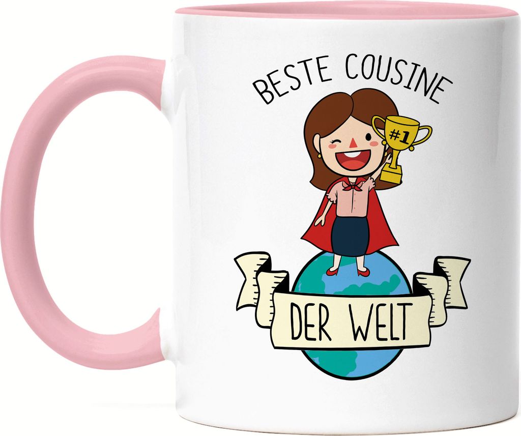 Beste Cousine Der Welt Tasse Rosa Lieblingscousine Geschenkidee Geburtstag Verwandtschaft Tante Onkel