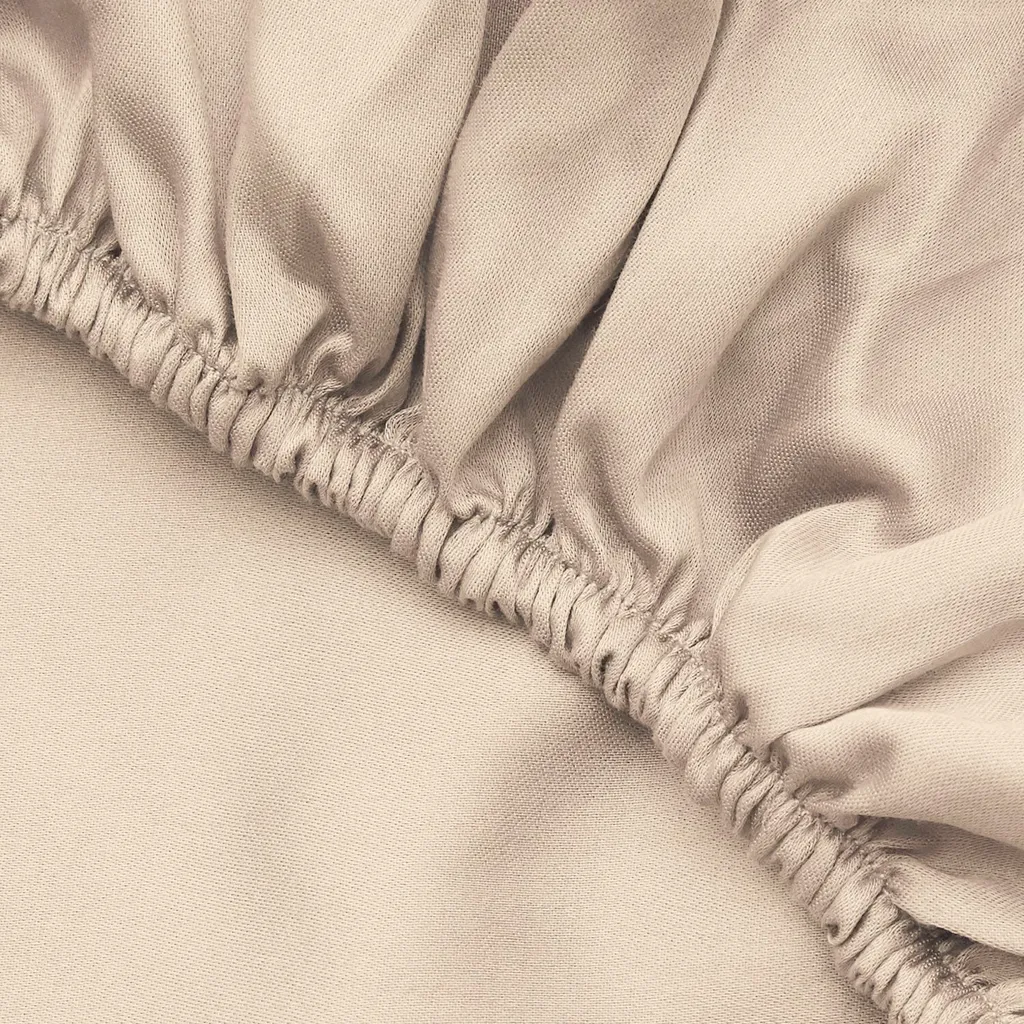 Lenzuolo Angoli 150x200 Raso Cotone Beige - Resistente e Morbido - 3
