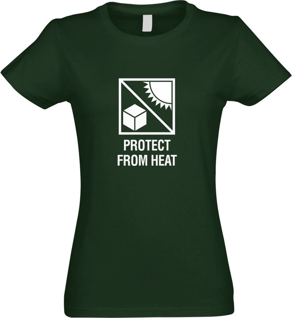 Kiwistar - T-Shirt tailliert - Damen - flaschengrün - Protect Form Heat - hitze - mit Motiv Bedruckt - Funshirt Design - Sport - Freizeit - Damen - S