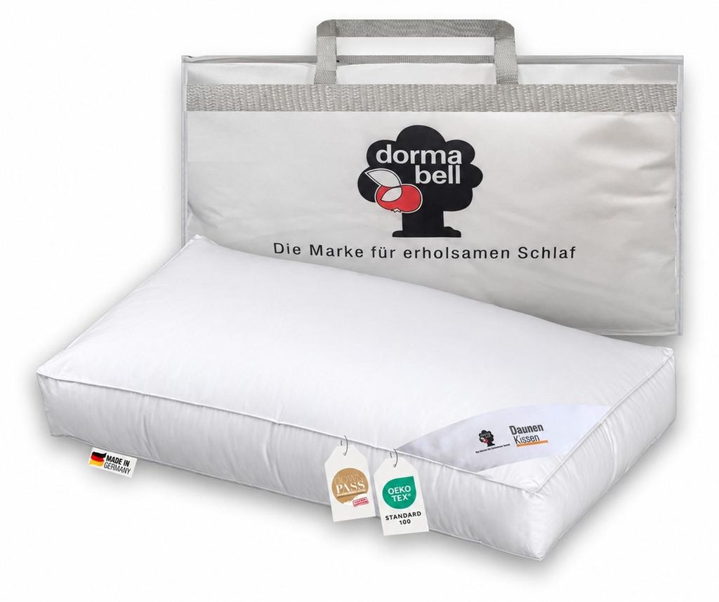dormabell premium Gänsedaunen Nackenstützkissen Kopfkissen Produktbild 