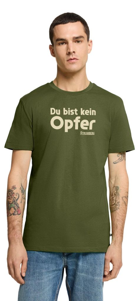 Spreadshirt Stromberg Mit Spruch Du Bist Kein Opfer Männer Premium T-Shirt, 3XL, Khaki