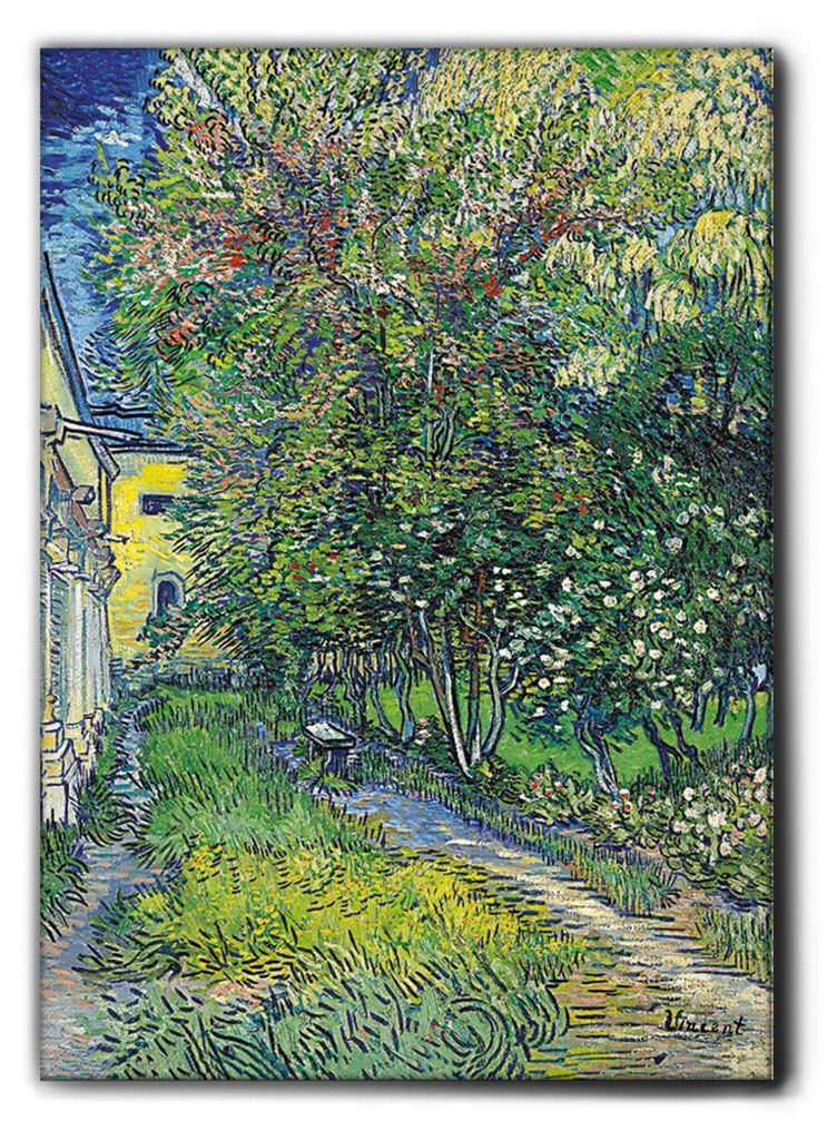 Giallobus - Der Garten der Anstalt in Saint Rémy - Vincent Van Gogh - 100L x 140B cm - Bild - Premium Loom Canvas mit hoher Dicke
