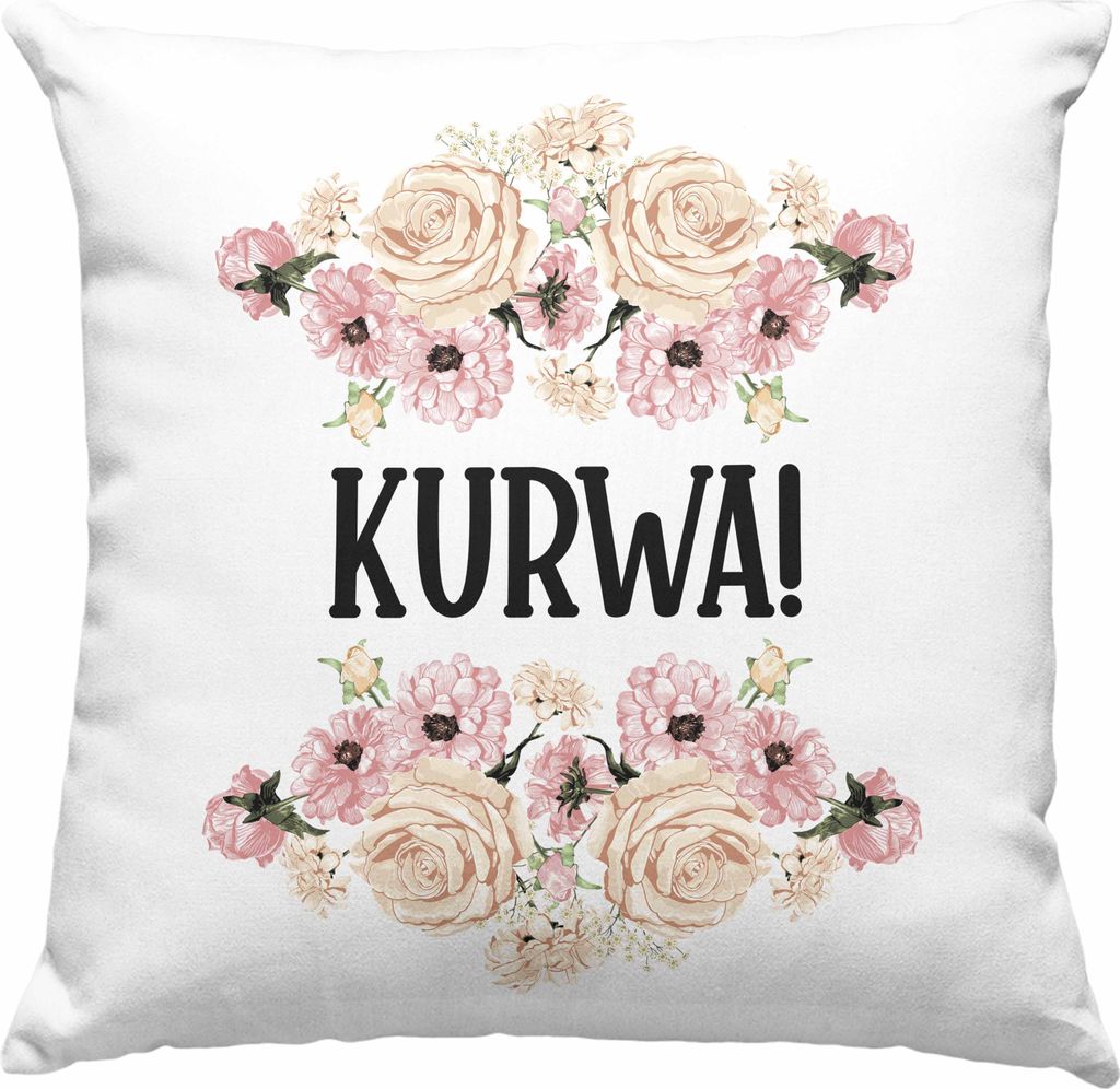 Trendation - KURWA Deko-Kissen mit Füllung 40x40 mit Spruch Provokante Deko-Kissen mit Füllung 40x40 Spruch Kollegin Kollege Büro Deko-Kissen mi...