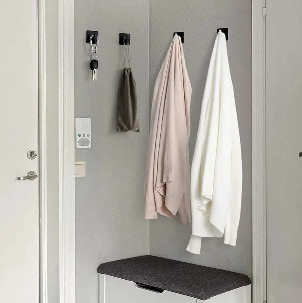 4 Ganci Adesivi Neri Opachi 4.5cm - Appendini Multifunzione Cucina e Bagno - 22