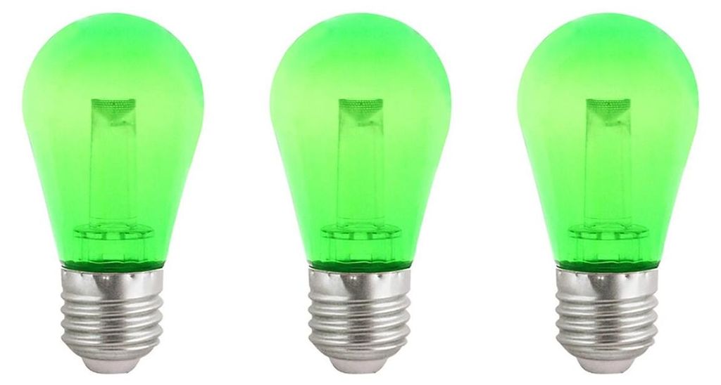 VITO LED-Lampe G45 E27 - 2,5 W (ersetzt 18 W) - 150 lm - Grünes Licht - 180-240 V - Flimmerfrei - Energieeffizient - 3 Stück