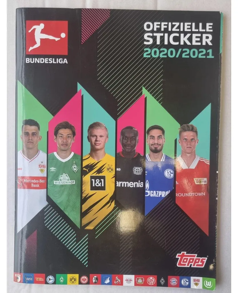 Album d'autocollants Topps Bundesliga 2020/21 de football d'occasion