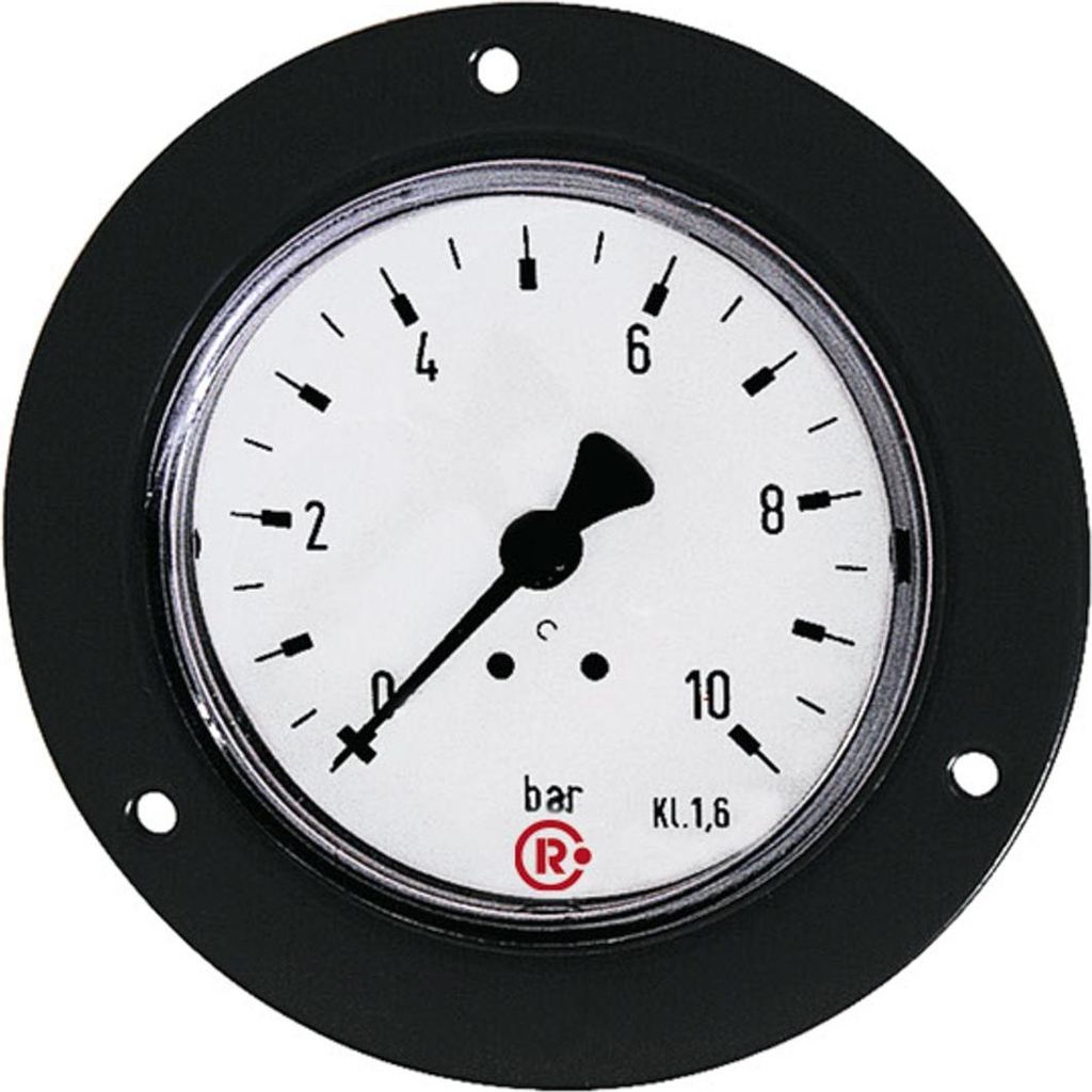Riegler Standardmanometer, Frontring schwarz, G 1/8 hinten, 0 - 1,0 bar, Ø 40