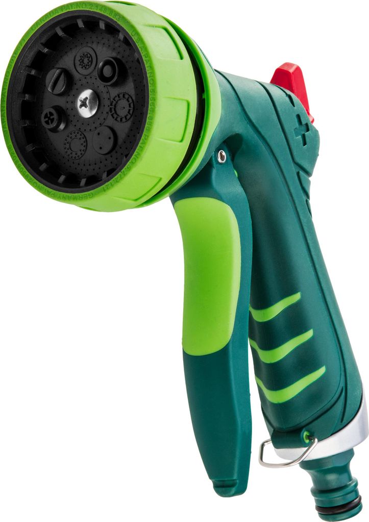 VERTO Gartenbrause 7-Funktionen, Handbrause - Multi Gartenspritze mit Ergonomischer Griff, Grün Wasserspritze für Garten, Regulierung der Wassers...