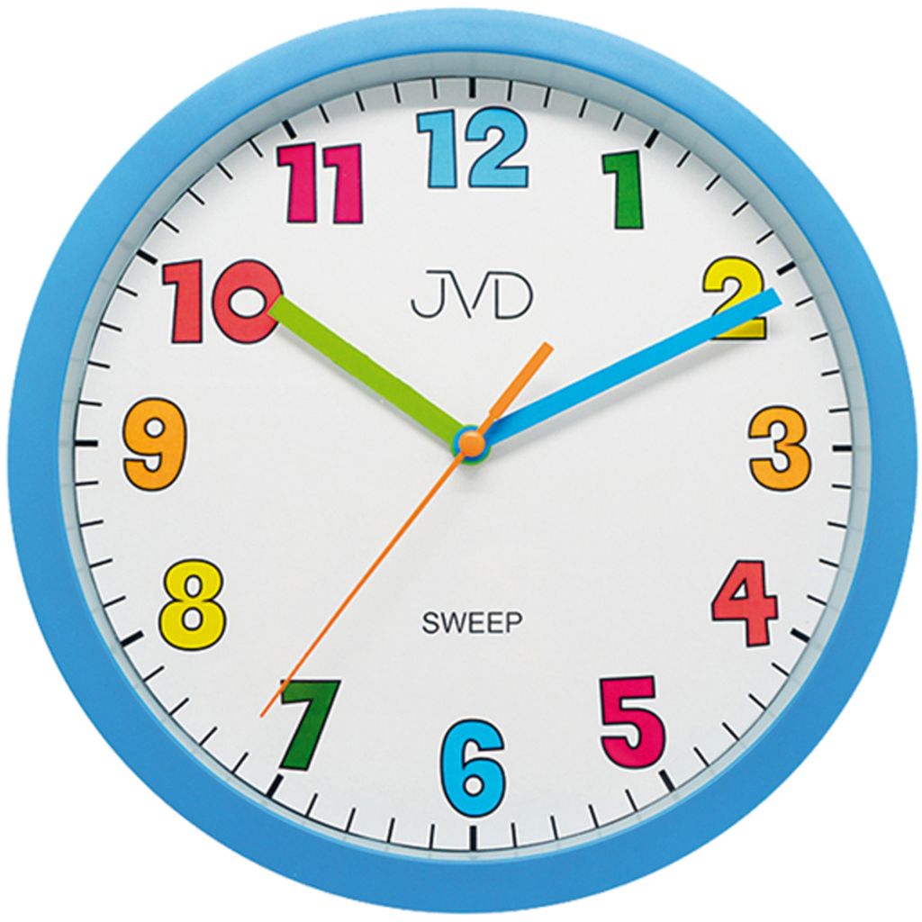 JVD HA46.1 Wanduhr für Kinder Kinderwanduhr blau hellblau Produktbild 