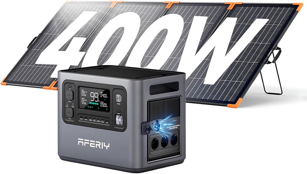 AFERIY 2800W Powerstation 2048Wh Met 400W Zonnepaneel | Productafbeelding 