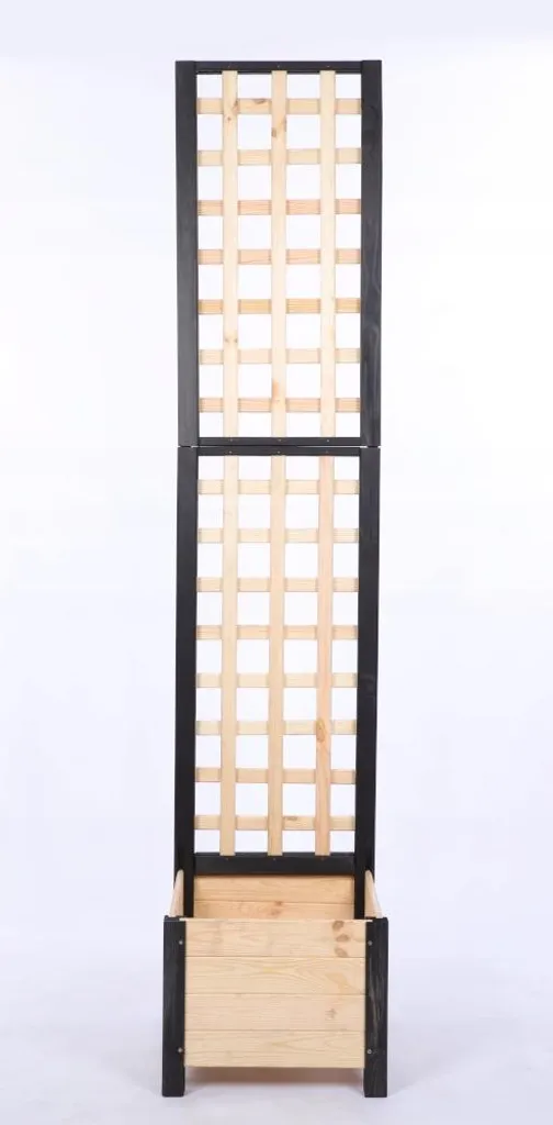 Bac à fleurs avec treillis moderne - Jardinière robuste pour extérieur