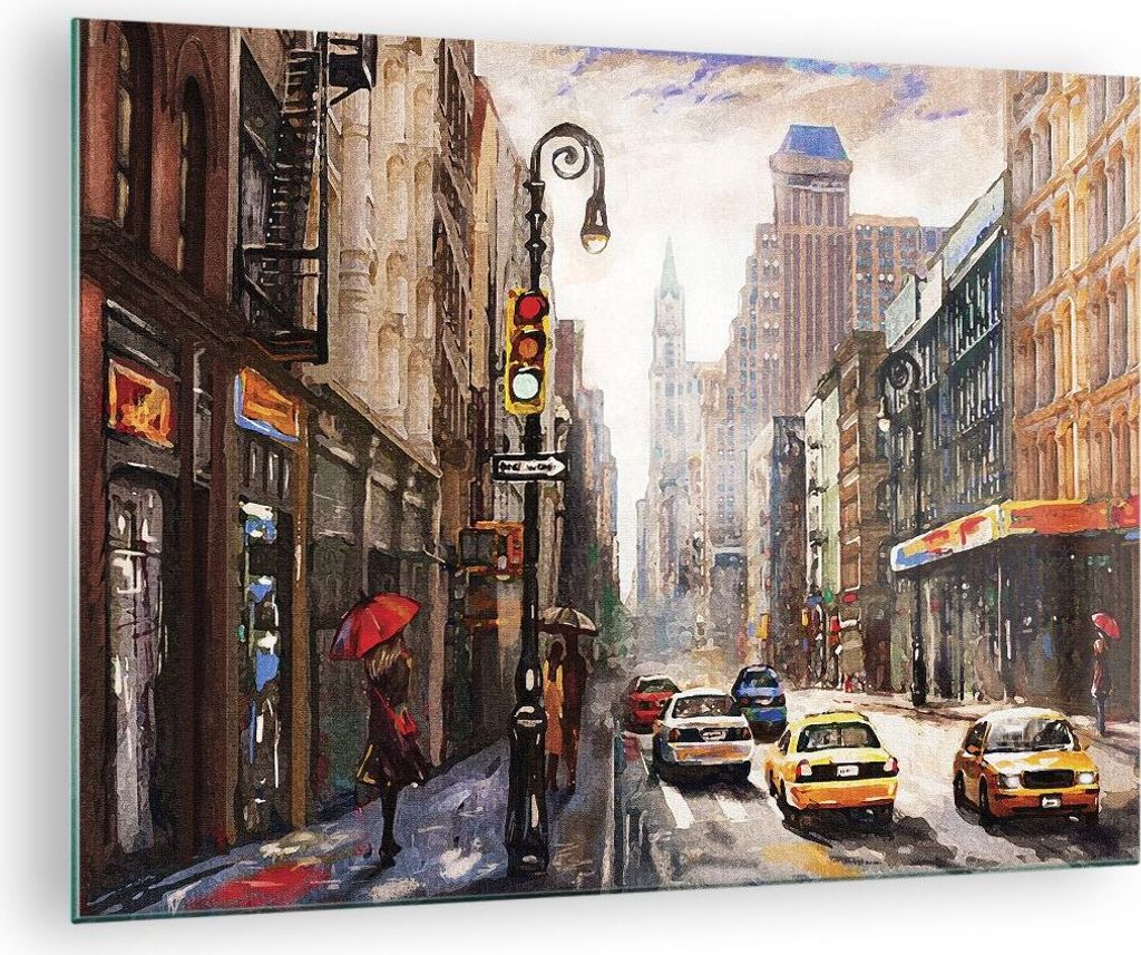 Bilder auf glas - Einteilig - New York Aquarell - 70x50cm - Produktbild 