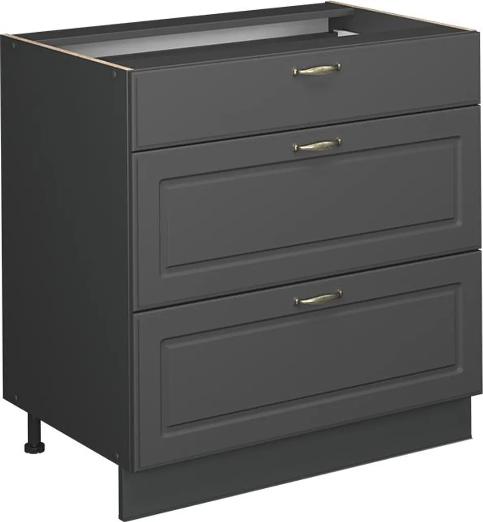 Buffet de cuisine bas Vicco 80cm anthracite style maison de campagne