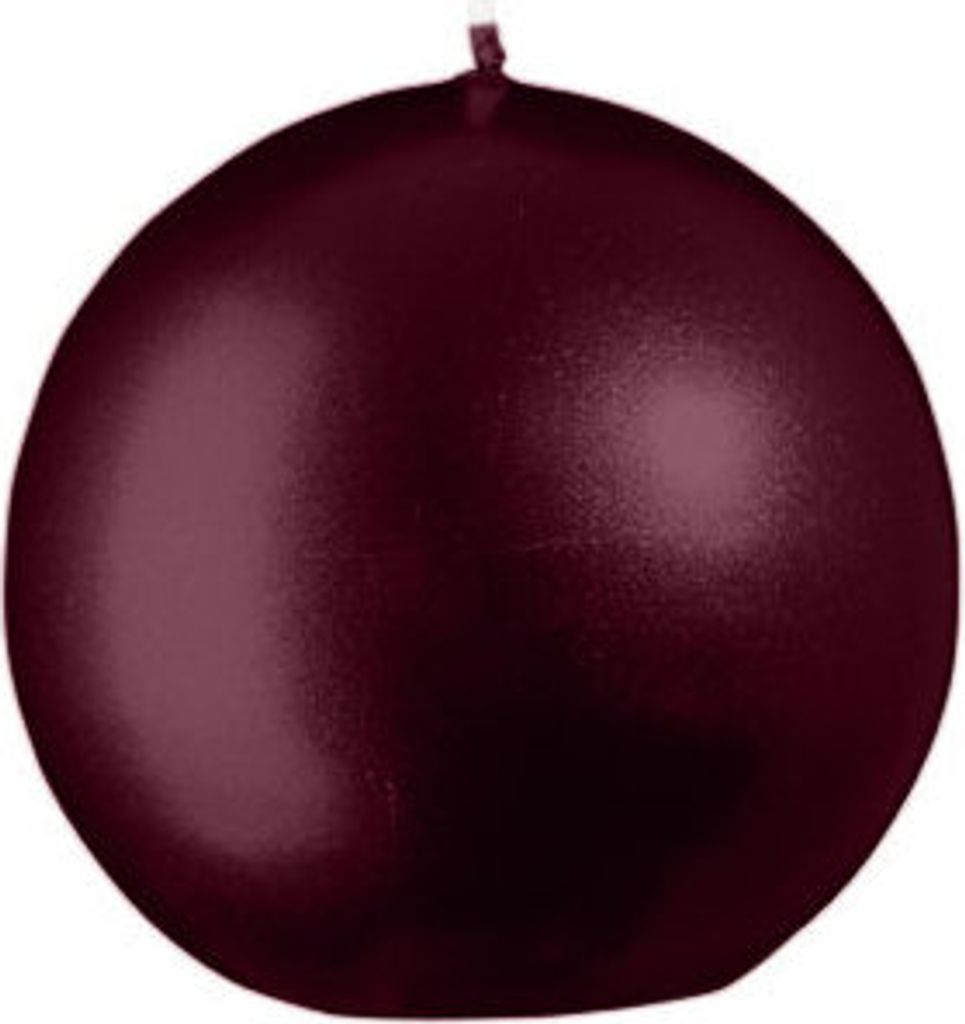 Kugelkerzen Metallic Glanz Rotbraun Burgundy Ø 70 mm, 6 Stück