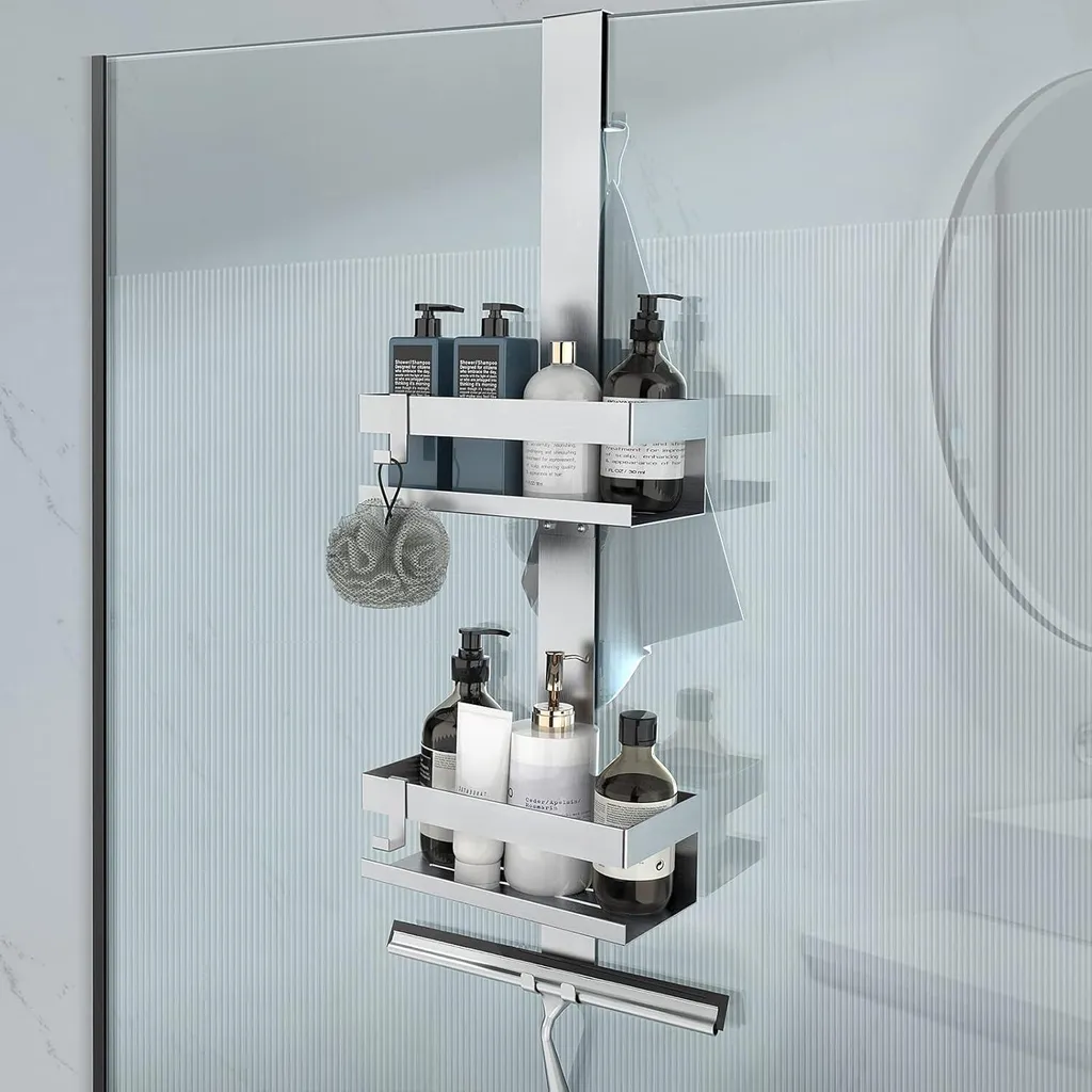 Étagère de douche à suspendre en acier inox SUS304 Style A Argent