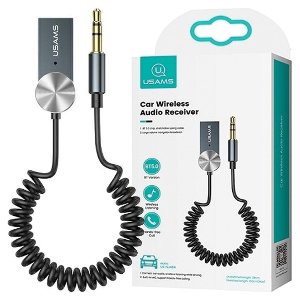 Usams Mašininis AUX (3.5m) - Bluetooth 5.0 audio adapteris Immagine del prodotto 
