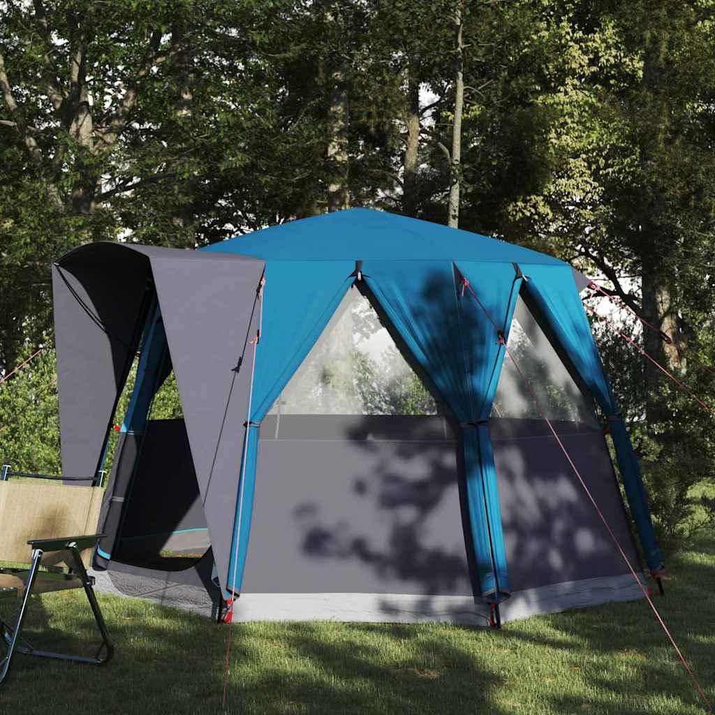 "Schlussverkauf" Hütten-zelt 1 PC - Campingzelte UV-beständige - mit Dach - Blau und Grau 320x320x203 cm C15400