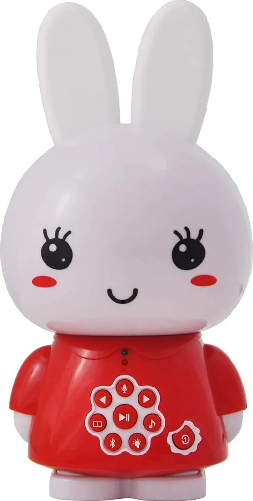 Alilo Honey Bunny Bluetooth - Lettore multimediale, altoparlante Bluetooth, trainer per il sonno - Storie e canzoni selezionate in lingua inglese - Voce multilingue (rosso)