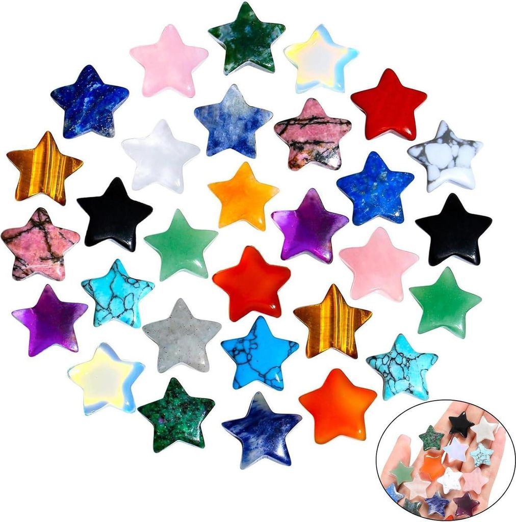 20 pezzi Stella Cristalli Set Chakra Pietra Naturale Gemme Immagine del prodotto 