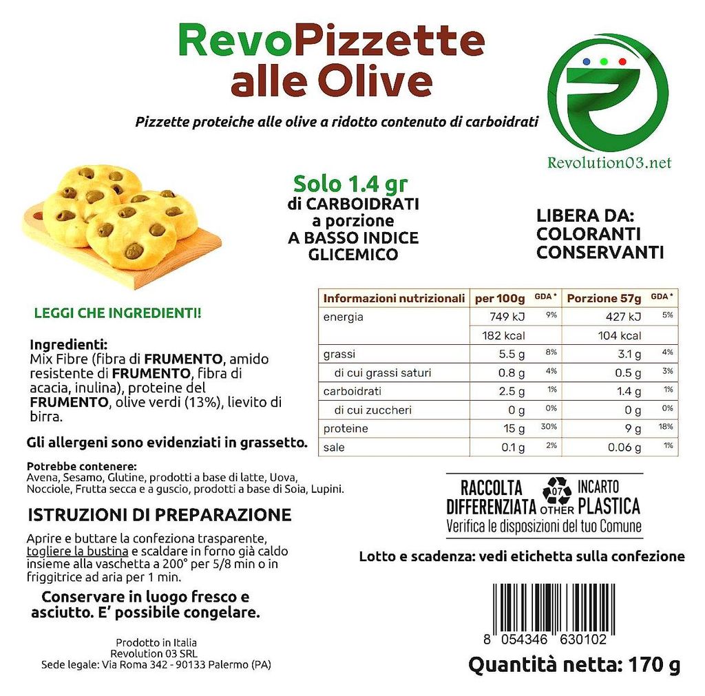 Pizzette Olive Keto - Artigianale Low Carb Snack - 2 Packungen mit je 3 Mini Pizzen - Italy
