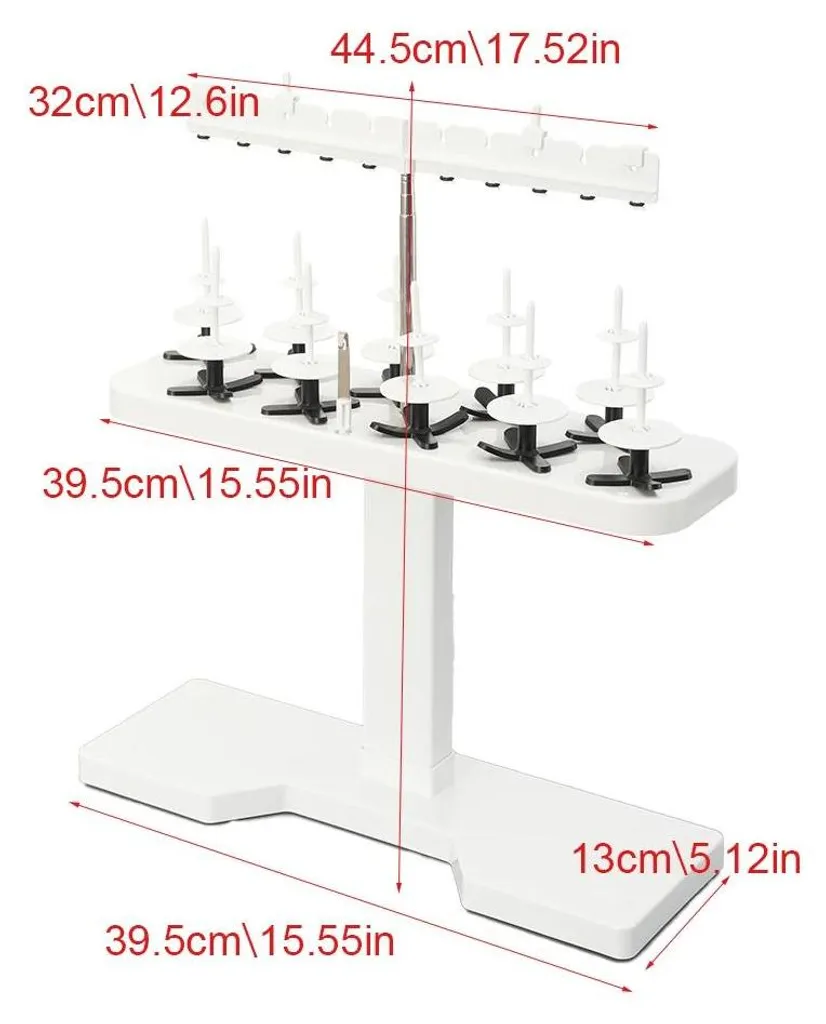 Support bobines de fil pour machine à coudre réglable 10 emplacements - 6