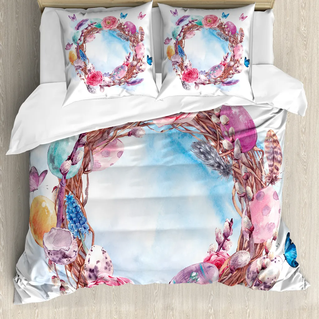 Trasforma il Letto con ABAKUHAUS: Copripiumino 155x220 Fiori e Piume