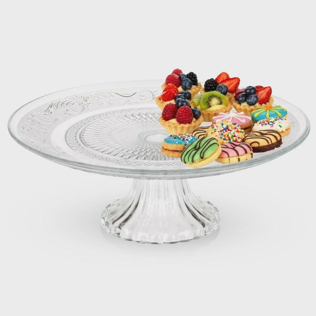 Tortenständer aus Glas, 25 cm Durchmesser, Sockel Produktbild 