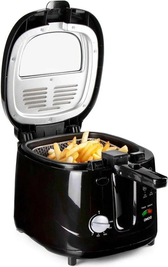 Friteuse 25L noire : fini l'huile sale grâce au filtre de fond de cuve