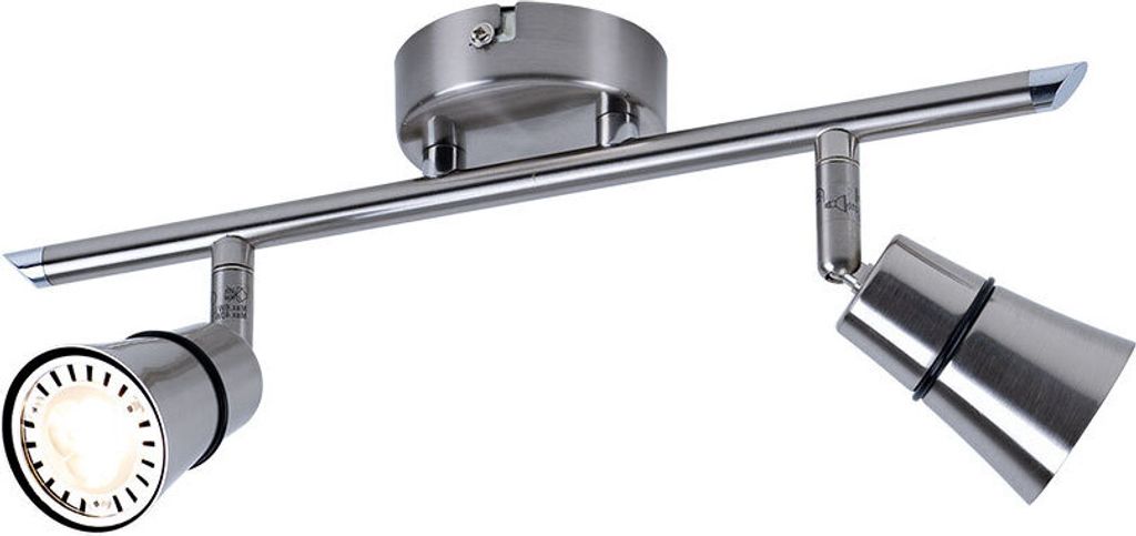 LED Deckenstrahler, 2 Flammig, Spots flexibel, Chrom, L 34cm