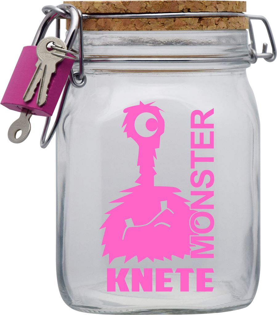 Spardose Geld Geschenk Ideen Monster Knete Transparent Pink Größe L 1 Liter